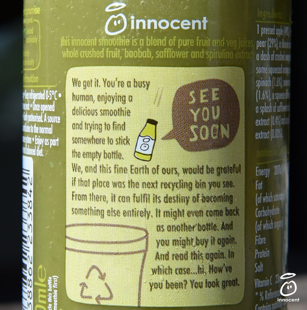 innocent sustainable packaging example