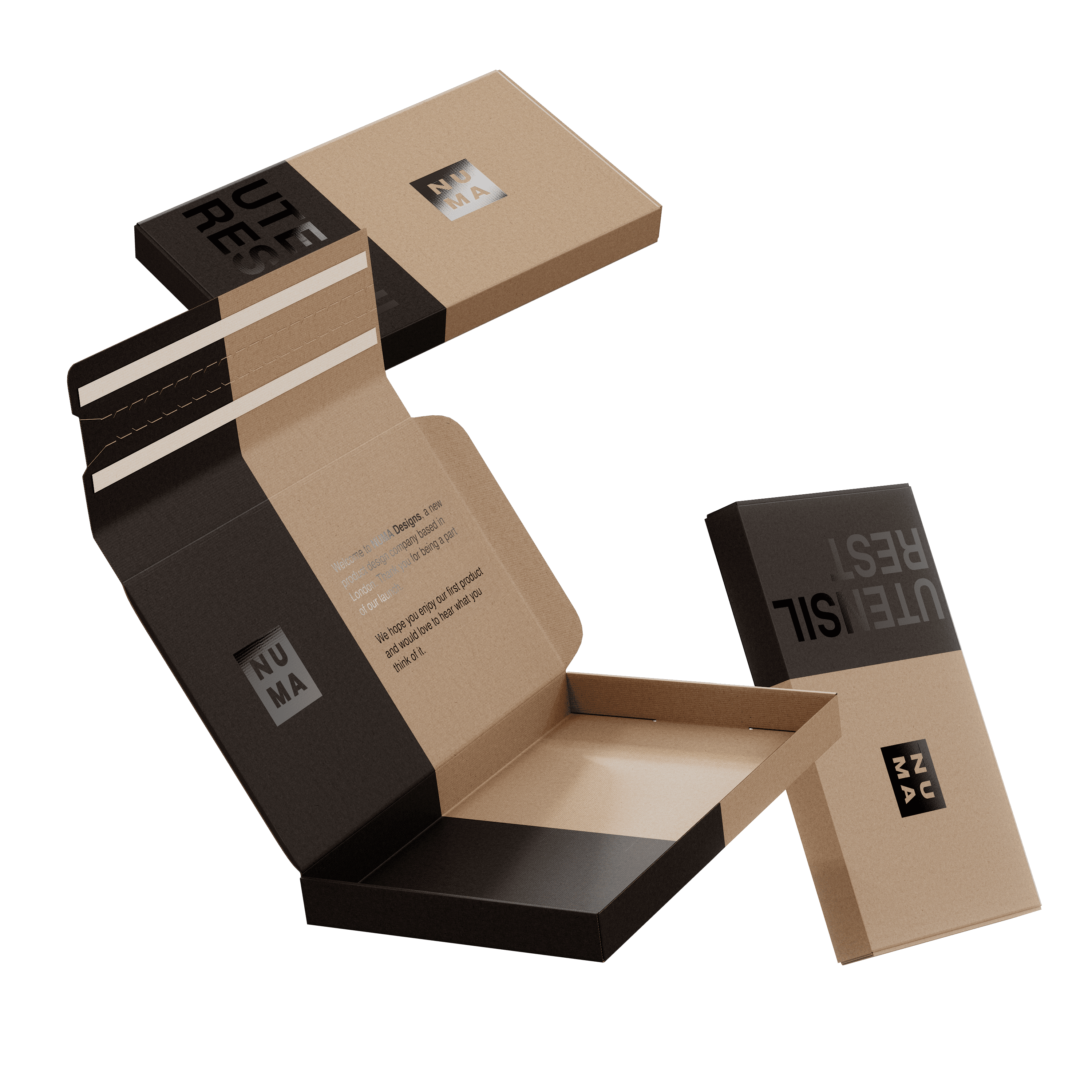 A custom mailer box with double-sided printing