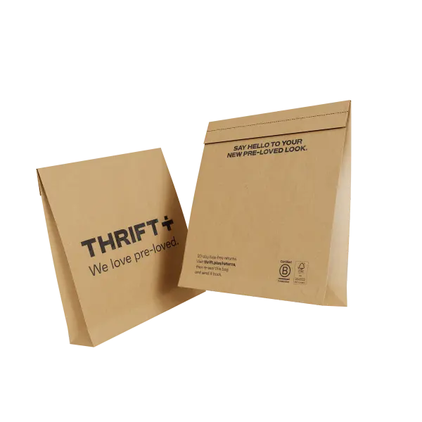 expandable paper mailer bag thrift+ example