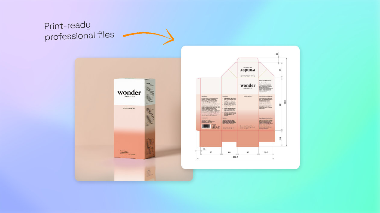 Example of print-ready packaging design service